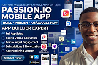 build and publish passion io app for online course website passion mobile app