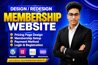 build wordpress membership website subscription website paid