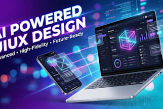 design ai powered UI UX app website and landing page in figma