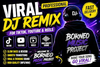 make viral dj remix for tiktok, youtube and reels slow bass reverb