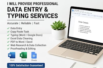 do professional data entry, copy paste, and web research