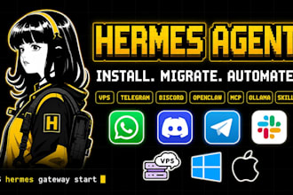 fix, install configure hermes agent vps telegram discord server mcp openclaw ai