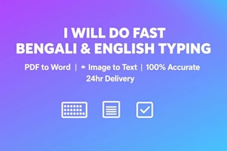 do fast and accurate bengali and english typing work