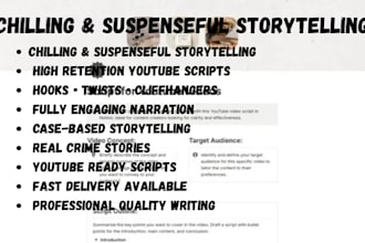 write chilling true crime scripts with suspense and storytelling