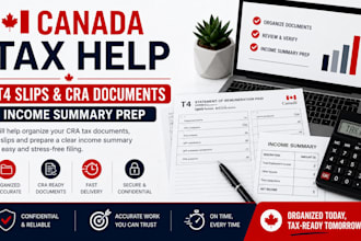 help organize cra tax documents, t4 slips and income summary canada