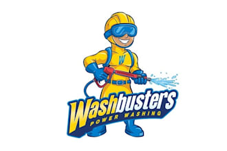 design excellent wash busters power washing logo