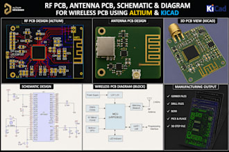 develop rf pcb, antenna pcb, schematic, diagram for wireless pcb using altium