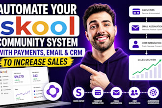 automate your skool community system with payments email CRM to increase sales