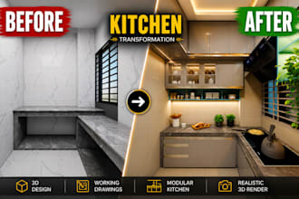 do kitchen design, kitchen interior, 3d render