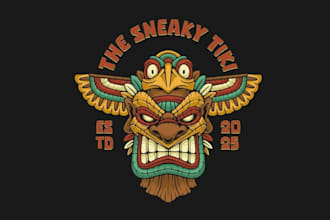 design awesome tiki bar beer business logo