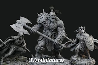 sculpt custom 3d miniature tabletop figurines 3d model, dnd warhammer