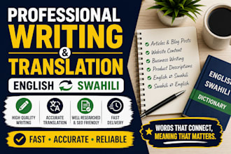 do professional writing services and translate to  english