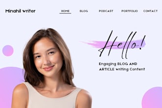 be your professional blog and article writer