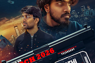 design cinematic poster for movie, short film and music