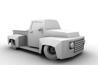 model low poly pickup truck