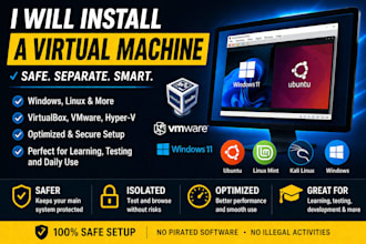 install  virtualbox vmware hyperv windows or linux vm