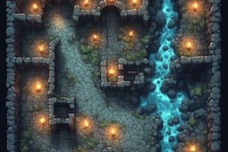 design a custom dungeon map or battle map for rpgs