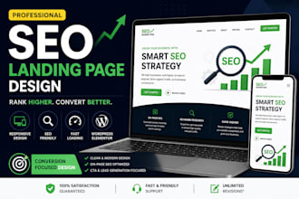 design high speed SEO landing page for your business