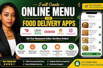 build online menu restaurant food delivery app with doordash uber eats grubhup