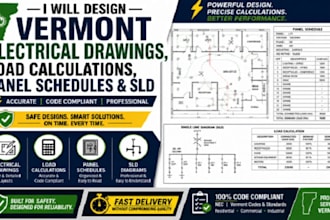 design vermont electrical drawings, load calculations, panel schedules and sld