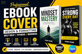 design modern ebook cover and format self help fitness business ebook layout