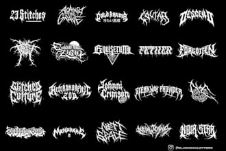 design a black, death, metal, deathcore, grindcore logo