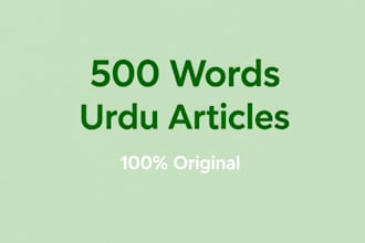 write professional urdu articles and blog posts