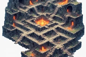 create a professional dungeon battle map for dnd