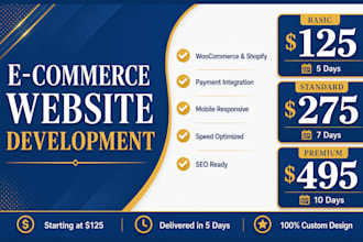 build a woocommerce or shopify ecommerce website with payment integration