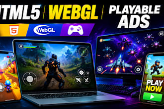 create HTML5 game, webgl game , playable ads for mobile and PC