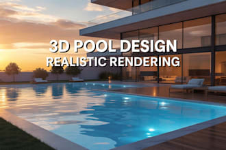 3d swimming pool design rendering backyard pool visualization luxury pool