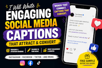 write engaging social media captions that attract and convert