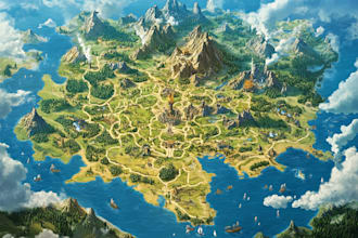 draw fantasy map illustration isometric map