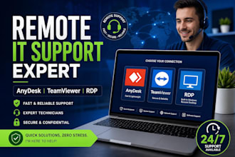 be your anydesk, teamviewer and rdp remote IT support expert