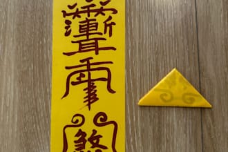 hand draw authentic taoist talisman fulu for home personal protection fu bujeok