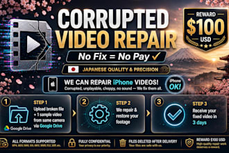 repair your corrupted or unplayable video files  no fix  no pay
