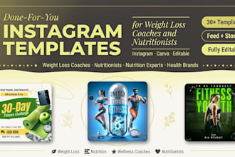 design branded instagram post templates for weight loss coaches and nutritionist