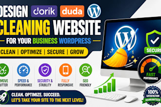 design dorik, duda and wordpress cleaning website for your business wordpress
