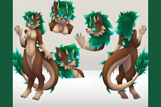 draw furry art furry oc  fursona anthro reference sheet avatar sfw nsfw