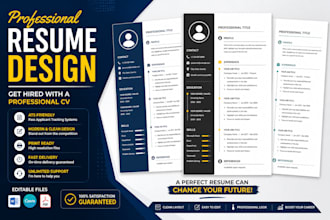design a professional resume and CV for jobs