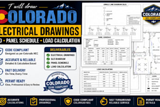 draw colorado electrical drawings, sld, panel schedules, load calculations