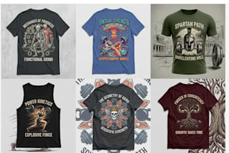 create premium gym wear and streetwear graphics for your brand