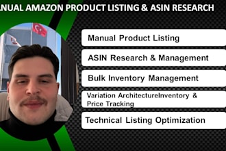 do manual amazon product listing and asin research