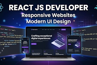 develop modern responsive react js website with tailwind css
