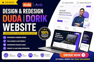 design responsive duda dorik website redesign landing page website builder
