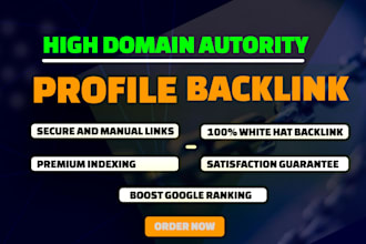create  manually HQ profile backlinks and high da  link building