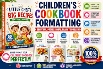 professionally format a children cookbook for amazon KDP and print
