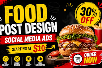 design restaurant social media posts and food ads