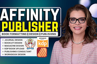 do affinity publisher project, book formatting journal and workbook design, kdp