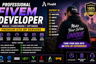 develop custom fivem qbcore qbox esx vrp gta rp server